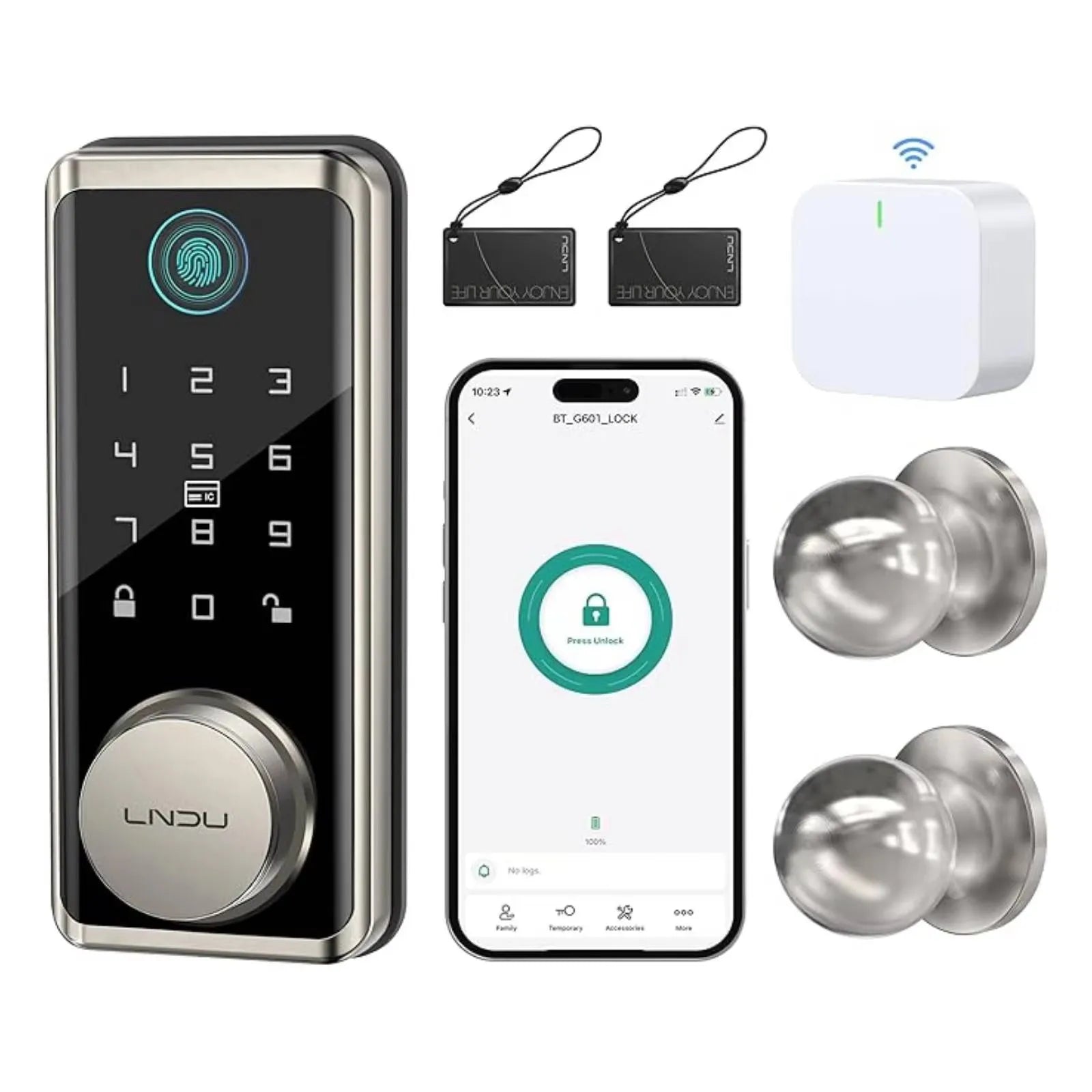 LNDU G601N Smart Türschloss mit 360° Fingerabdruck