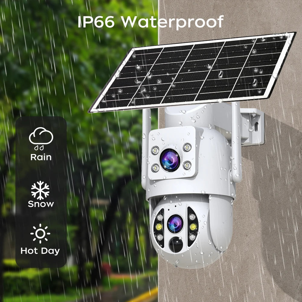 4K WLAN Solar Kamera Outdoor mit Dual-Objektiv PTZ
