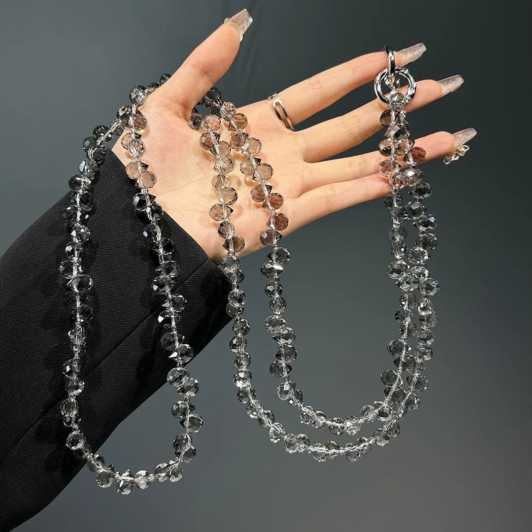 Langes Telefon-Lanyard mit Kristallperlen und Wassertropfen