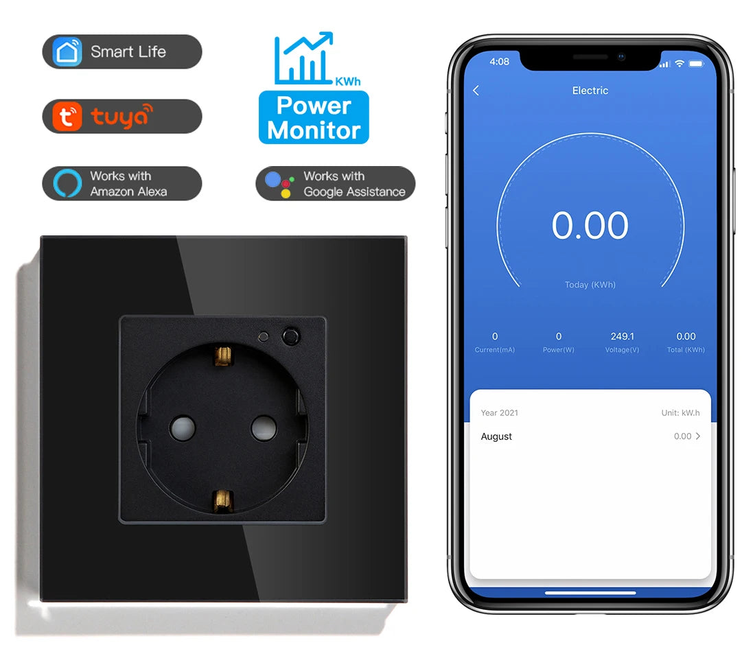 WLAN Smart Steckdose mit Glas Touch Panel & App