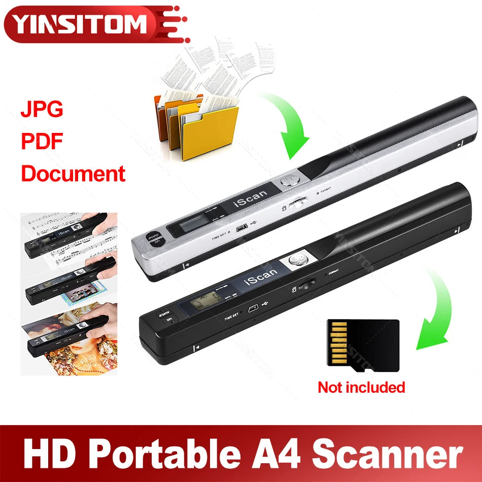 Tragbarer A4 Dokumentenscanner 900 DPI mobil