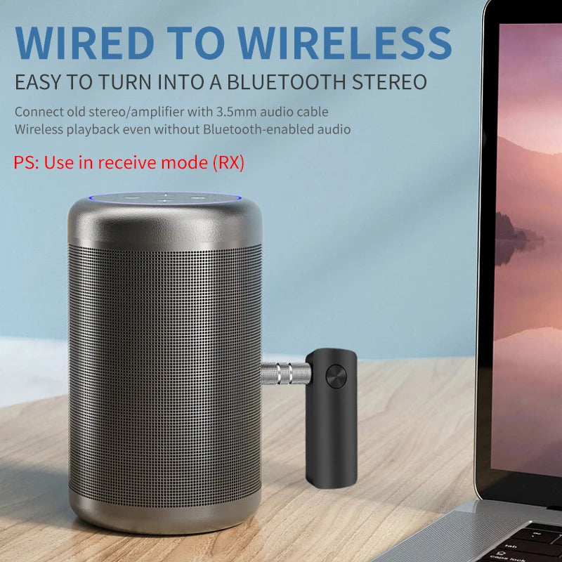 2-in-1 Bluetooth 5.4 Audio Adapter AUX mit Mikro