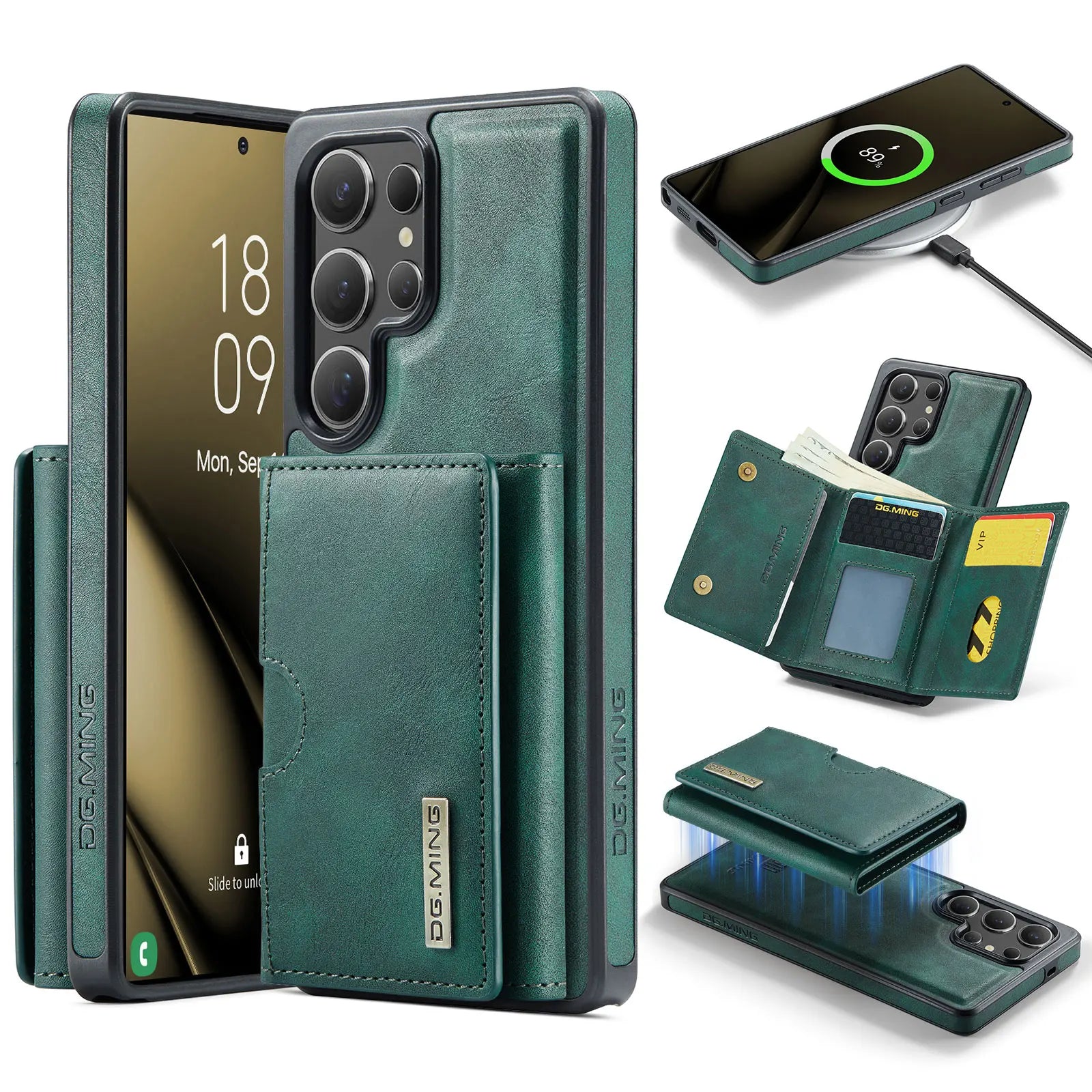 Magnetische Leder Brieftasche für Galaxy S25 Serie