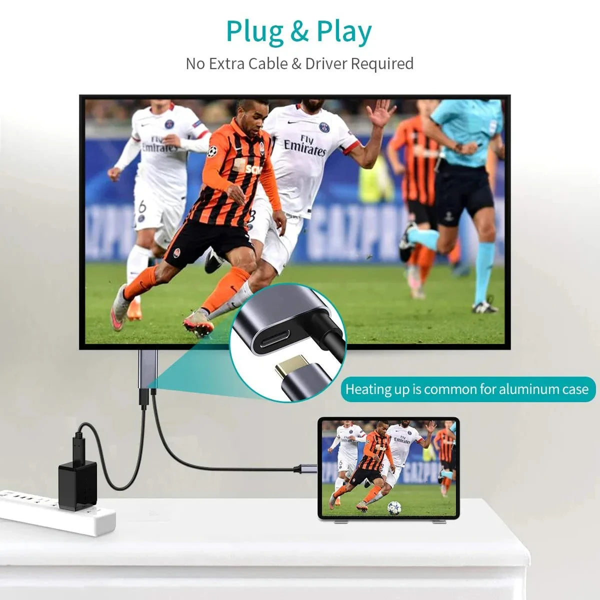USB-C auf HDMI Kabel 4K60Hz 100W Schnellladung 1,8m
