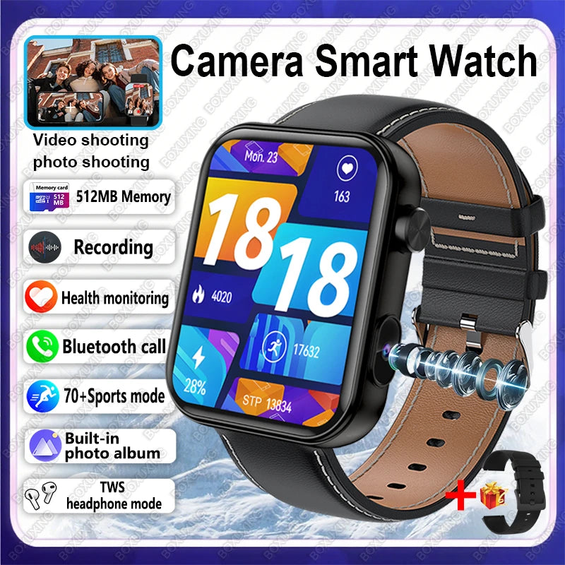 Smartwatch 2025 mit Kamera, Fitness & Anruf-Funktion