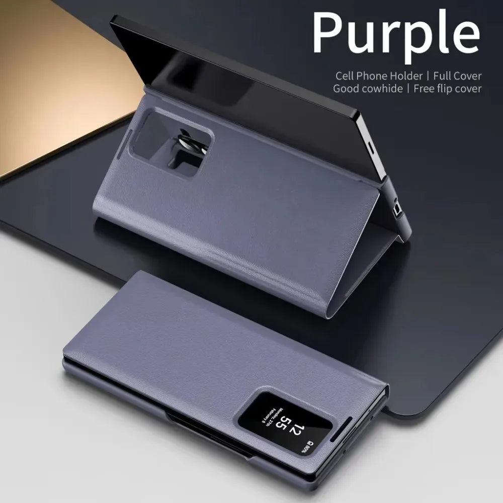 Minimalistische Leder Kartenhalter Hülle Samsung