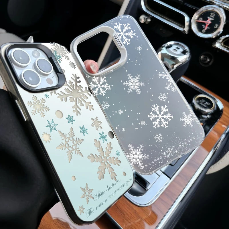 Weihnachts-Schneeflocken Hülle für Samsung S26