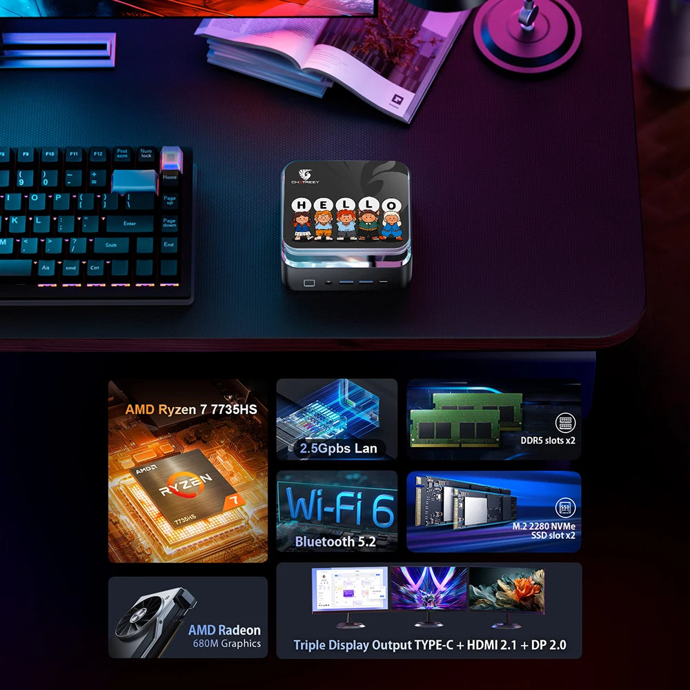 Leistungsstarker Mini PC 7735HS Gaming