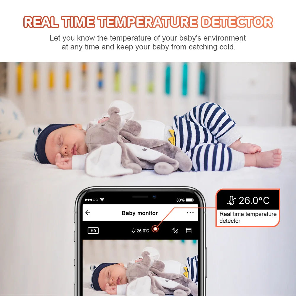 Smart Babyphone 1080P mit Temperatur & Wiegenlied