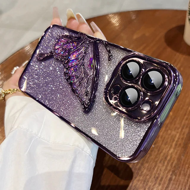Luxus Glitzer Schmetterling Hülle für iPhone 17 Pro Max