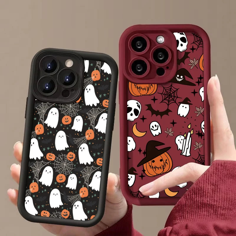 Silikon Hülle Halloween Kürbis Geist für iPhone