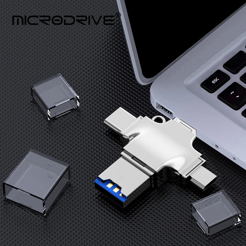 4-in-1 USB Stick & Kartenleser für iPhone & Android