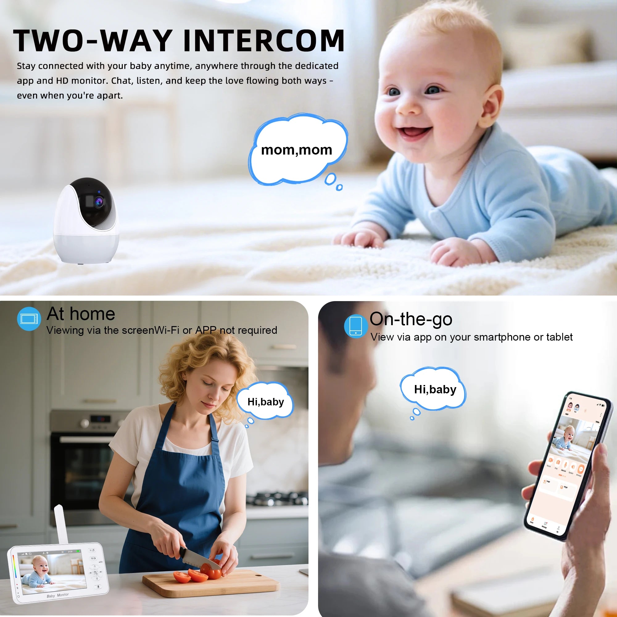 Video Babyphone mit 4.3" Display & Nachtsichtkamera