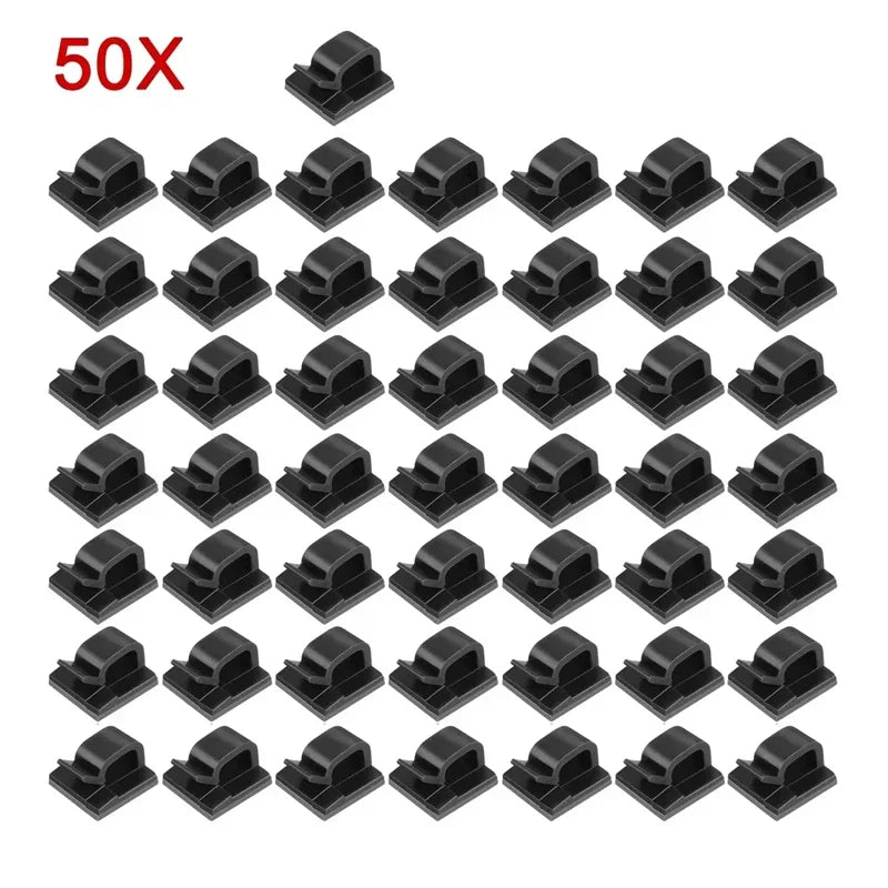 Silicone cable clips, self-adhesive, 10–100 pieces