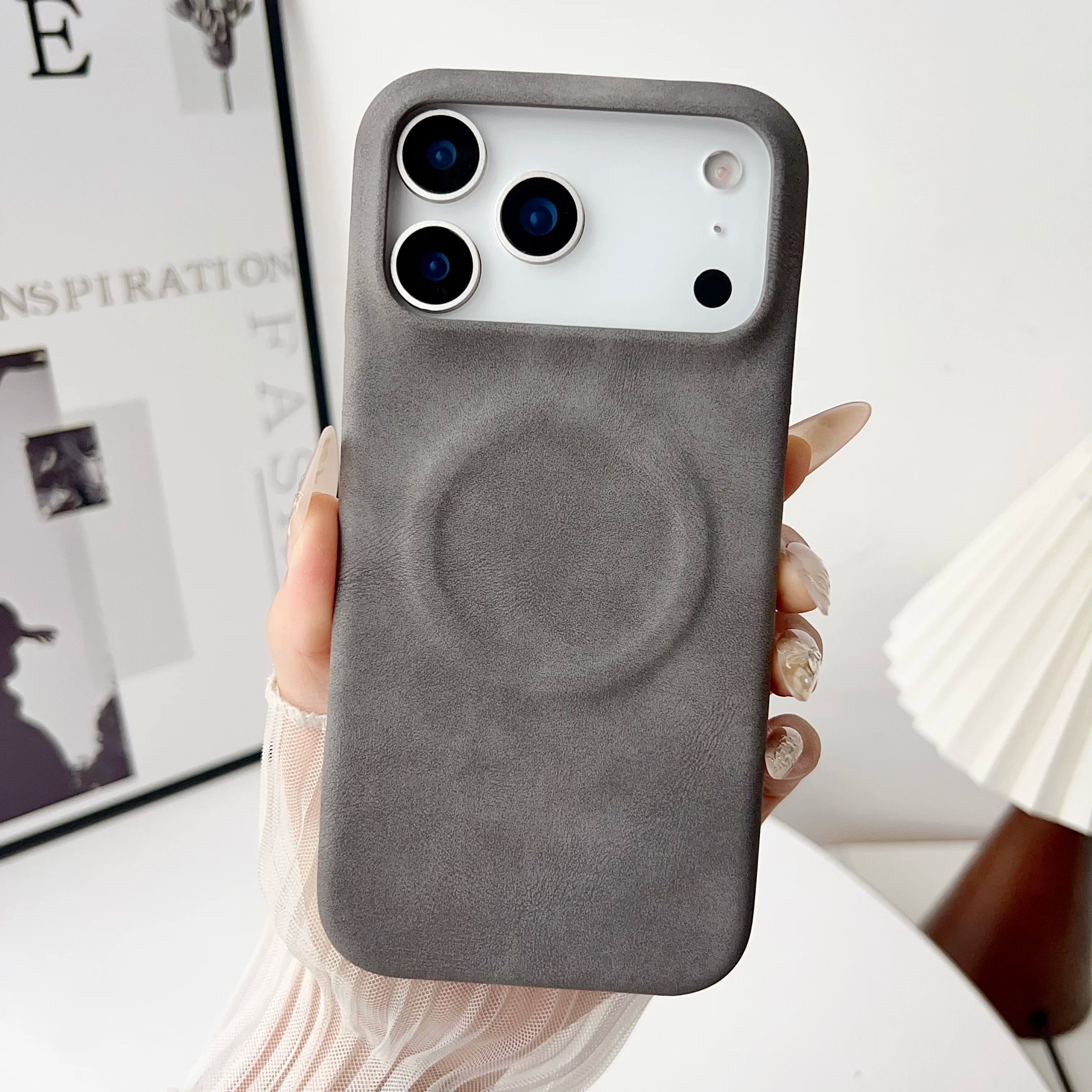 Retro Lederhülle Magnetisch für iPhone mit Magsafe