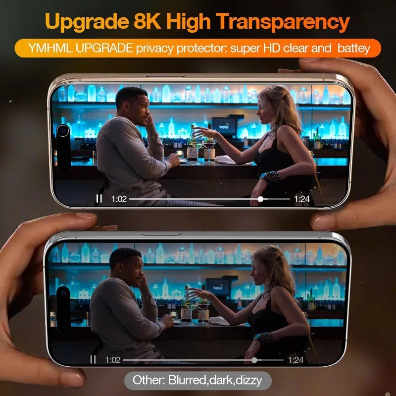 4-pack of privacy screen tempered glass for iPhone 17 Pro Max