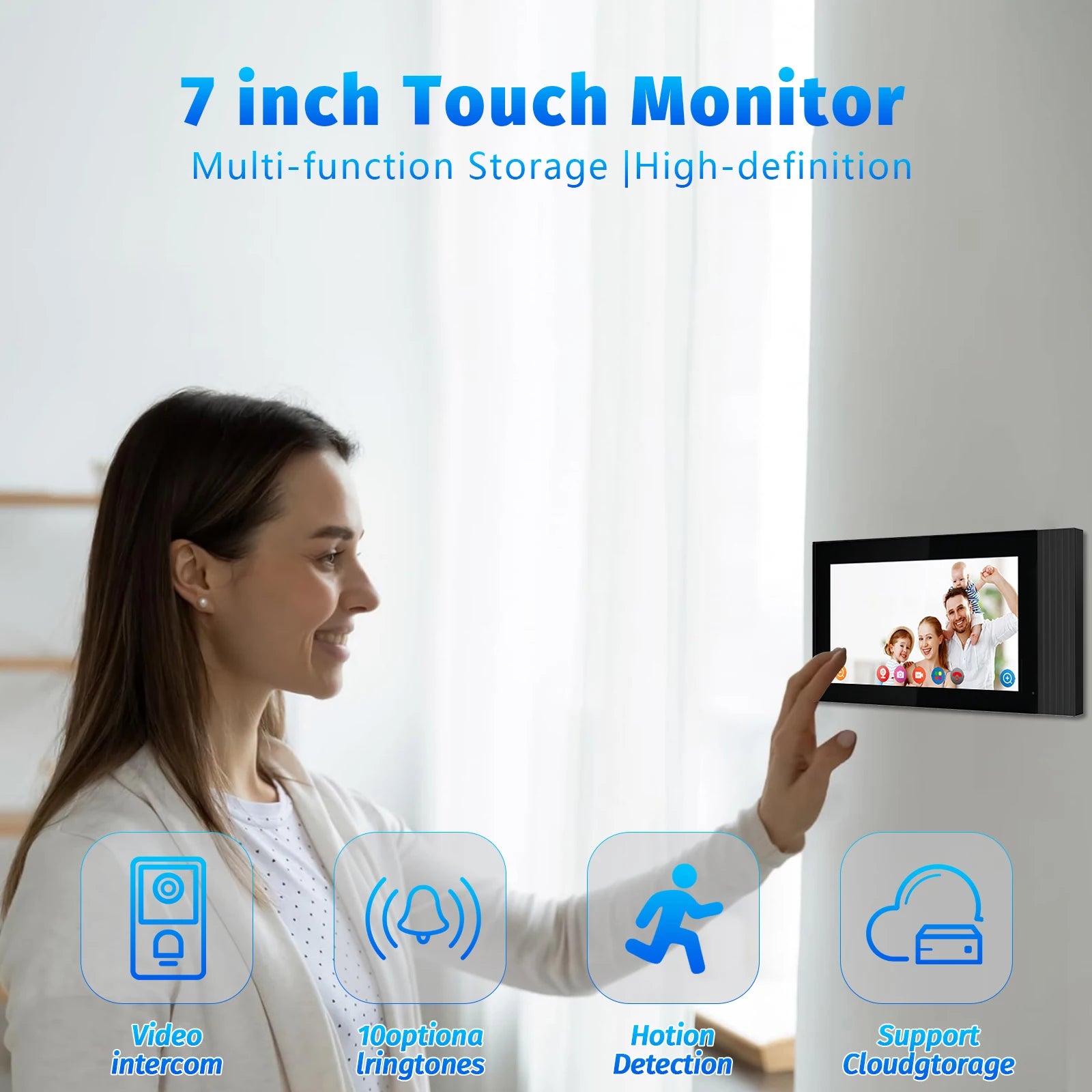 Tuya 7" WLAN Video-Türklingel mit Kamera & Intercom