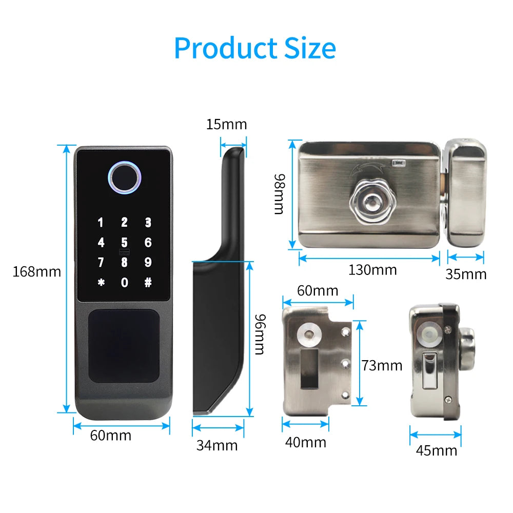 Wasserdichtes Tuya TTLock Smart Türschloss Außenbereich
