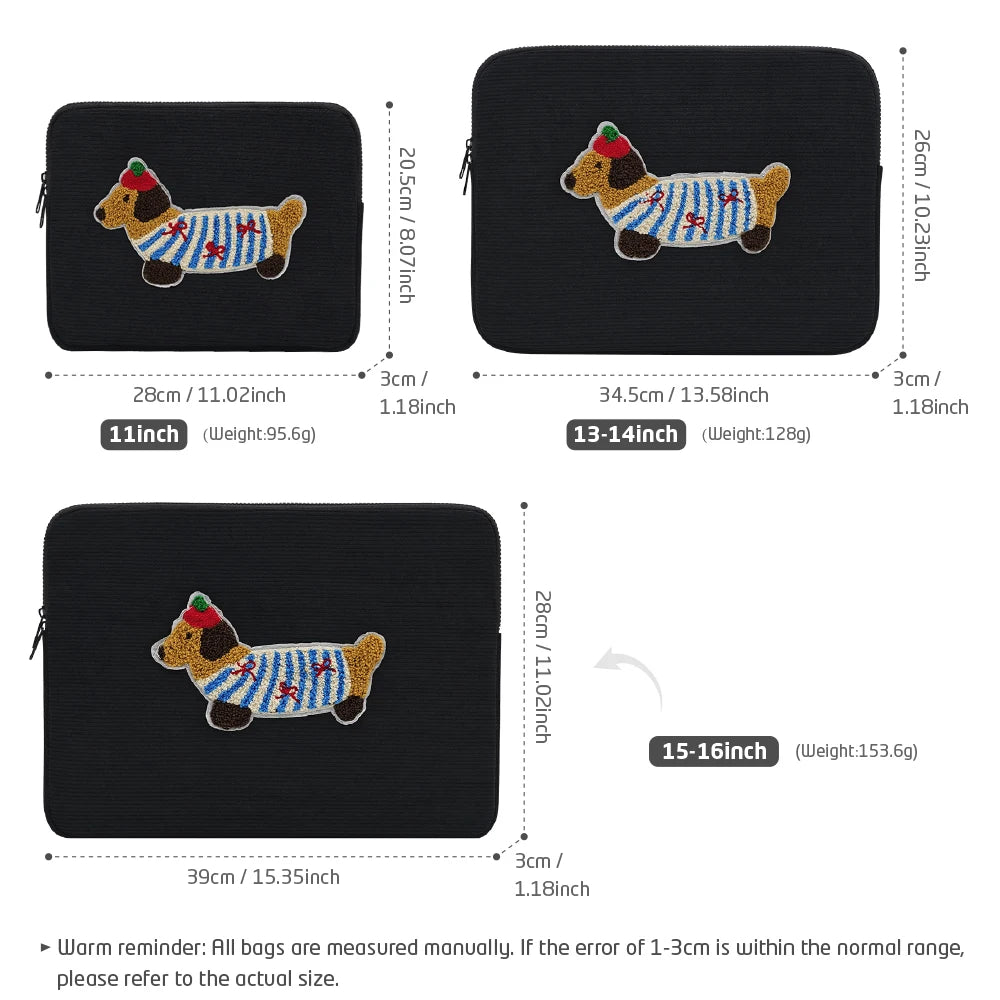 Niedliche Wursthund-Laptoptasche 14–16 Zoll