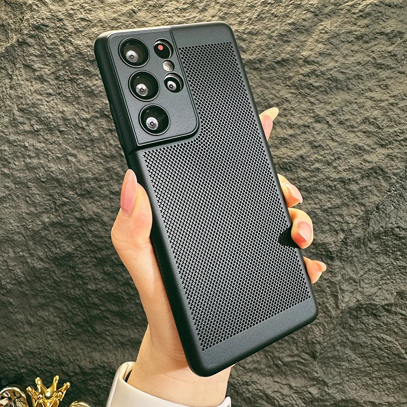 Aushöhlen Mesh Hülle für Samsung S23 S24 S25