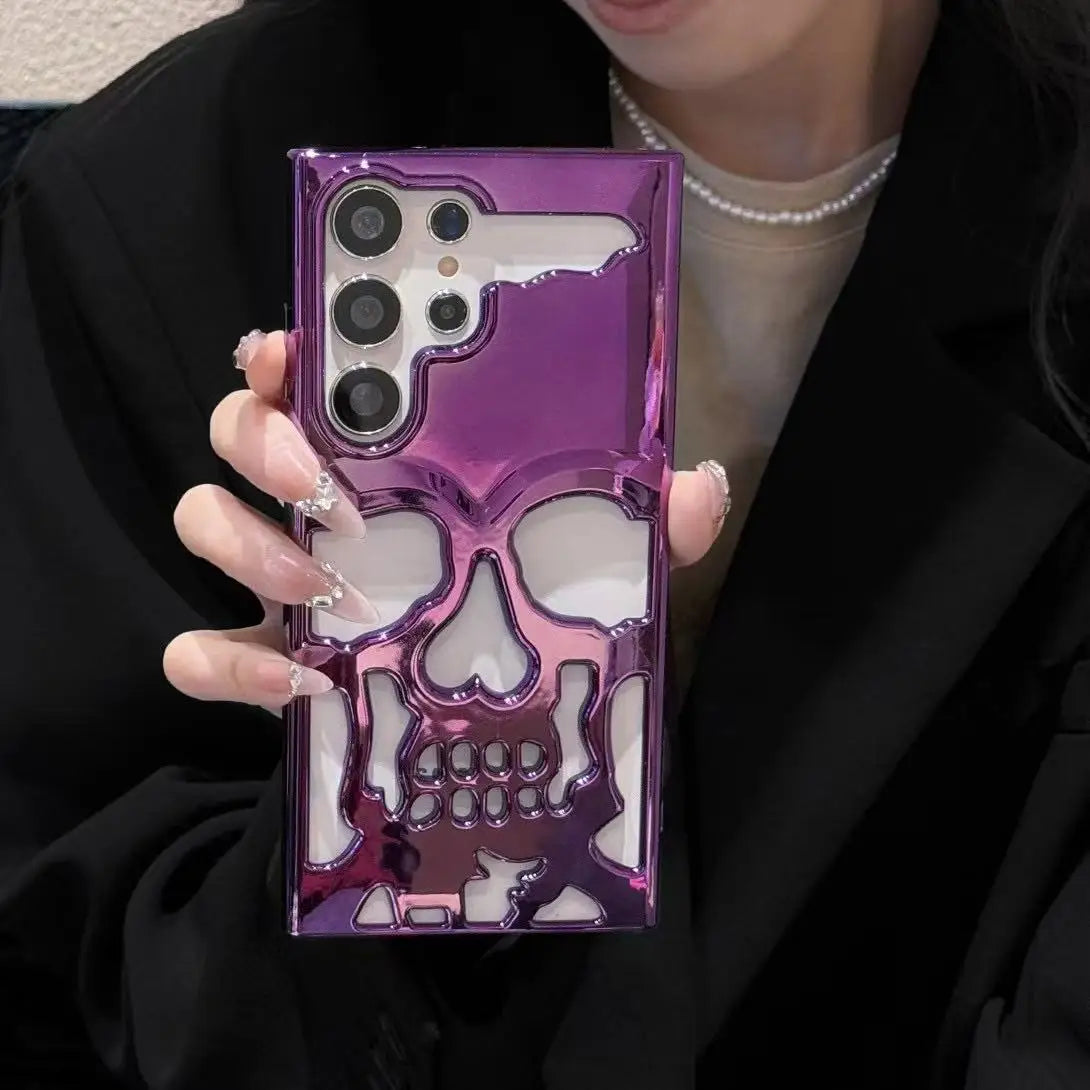 3D Metallic Totenkopf Hülle für Galaxy S23 S24