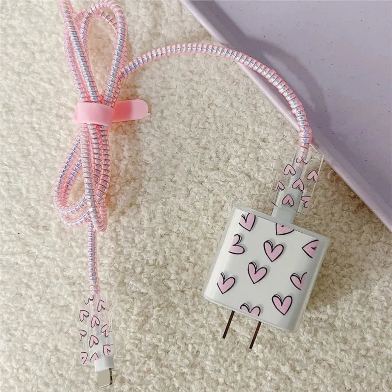 Ladekabel Schutz Hülle Love Muster für iPhone & Apple