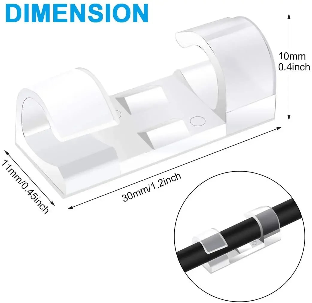 Selbstklebende Kabelclips für Schreibtisch und Wand