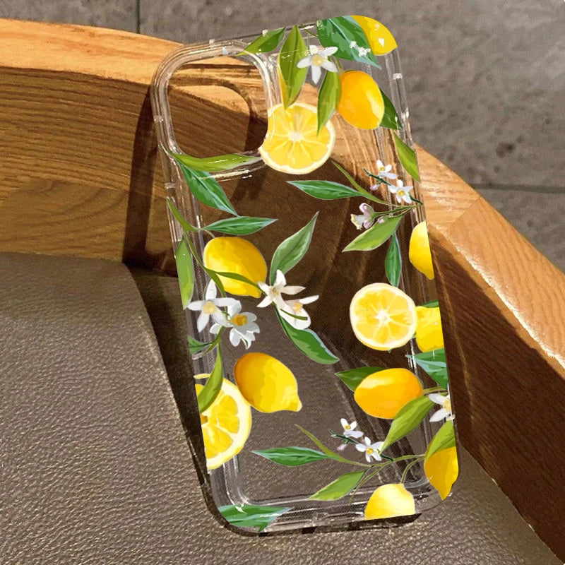 Sommer Lemon Blumen Clear Hülle für iPhone 17