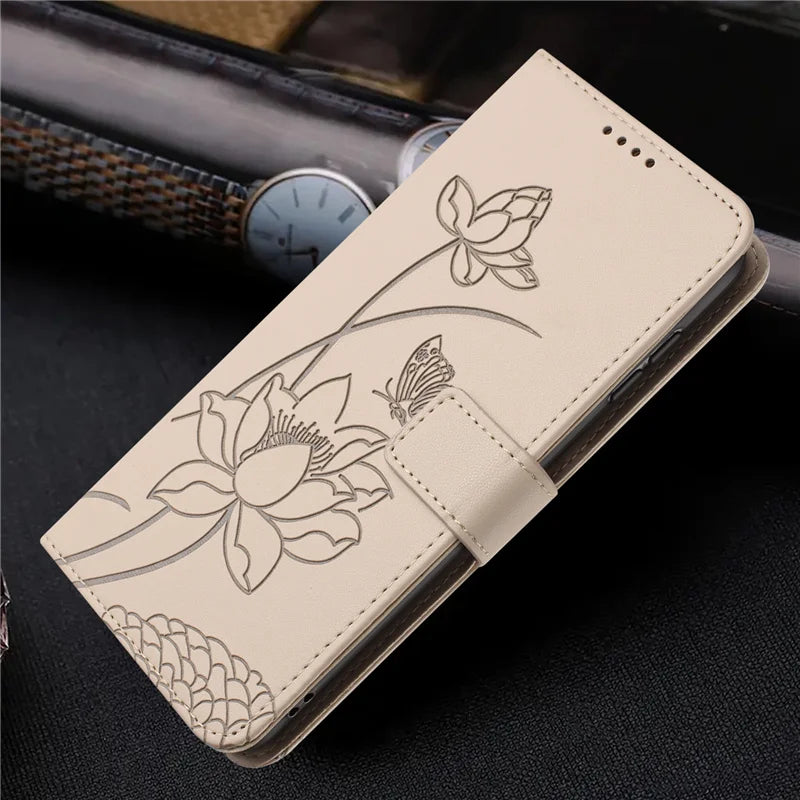 Blumen-Lederflip-Hülle für Google Pixel 10