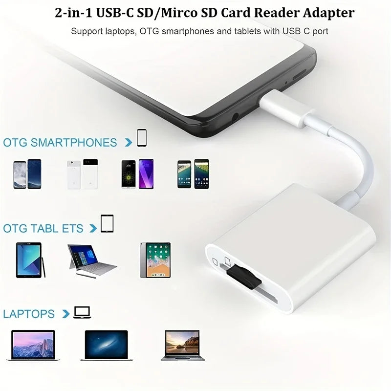 2-in-1 USB-C & Lightning SD TF Kartenadapter