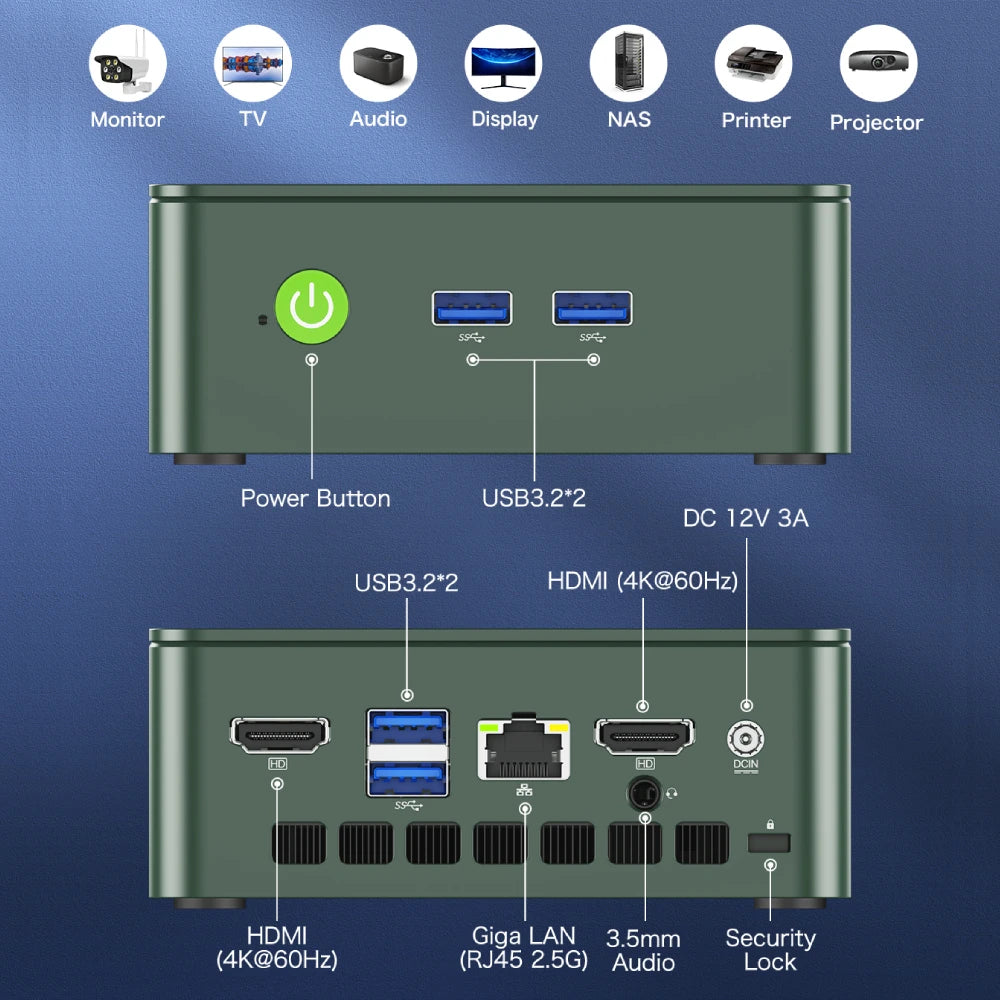 Mini PC Windows 11 Pro Desktop-Computer 8/16 GB RAM 256/512 GB PCIe M.2 SSD WiFi 6 BT5.2