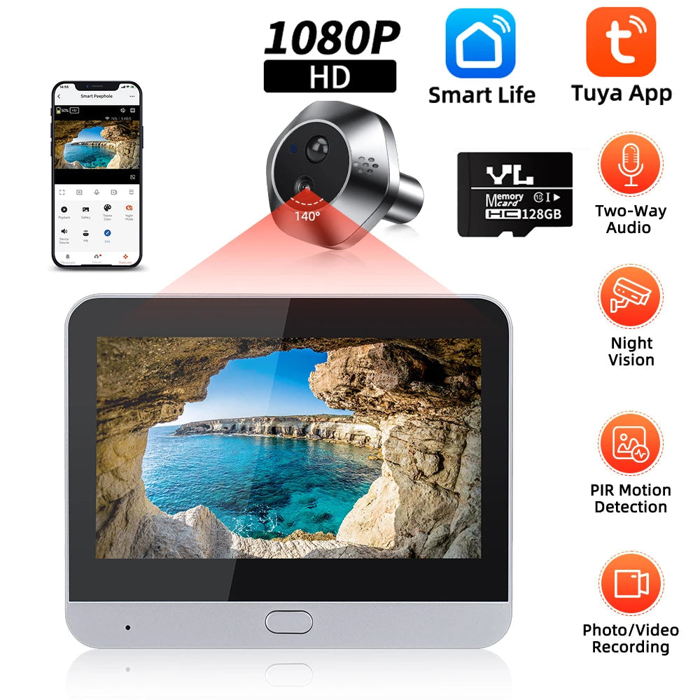 Elecpow Tuya WLAN Video-Türspion 1080P mit Bewegungserkennung