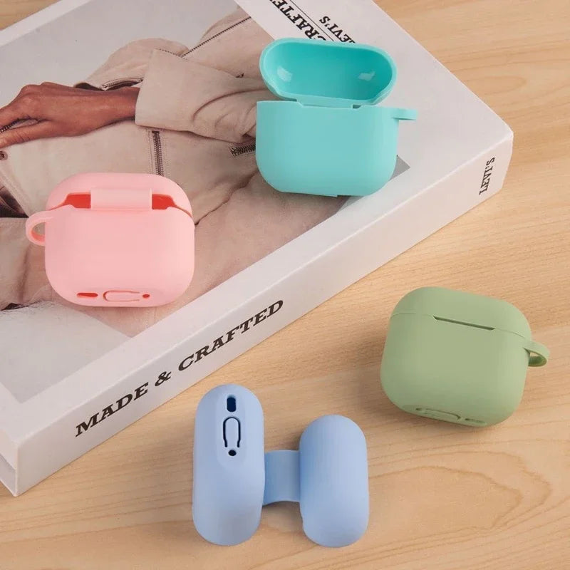 Silicone protective case with buckle for AirPods series