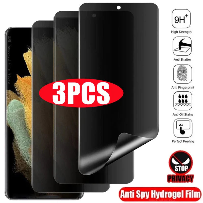 3x Anti-Spy Hydrogelfolie für Samsung Galaxy