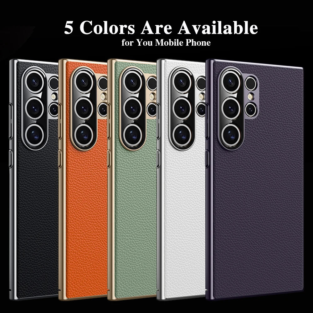 Luxuriöse Lederhülle für Samsung S25 Ultra Plus