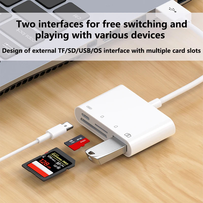 2in1 Flip USB Lightning SD TF Adapter iPhone iPad