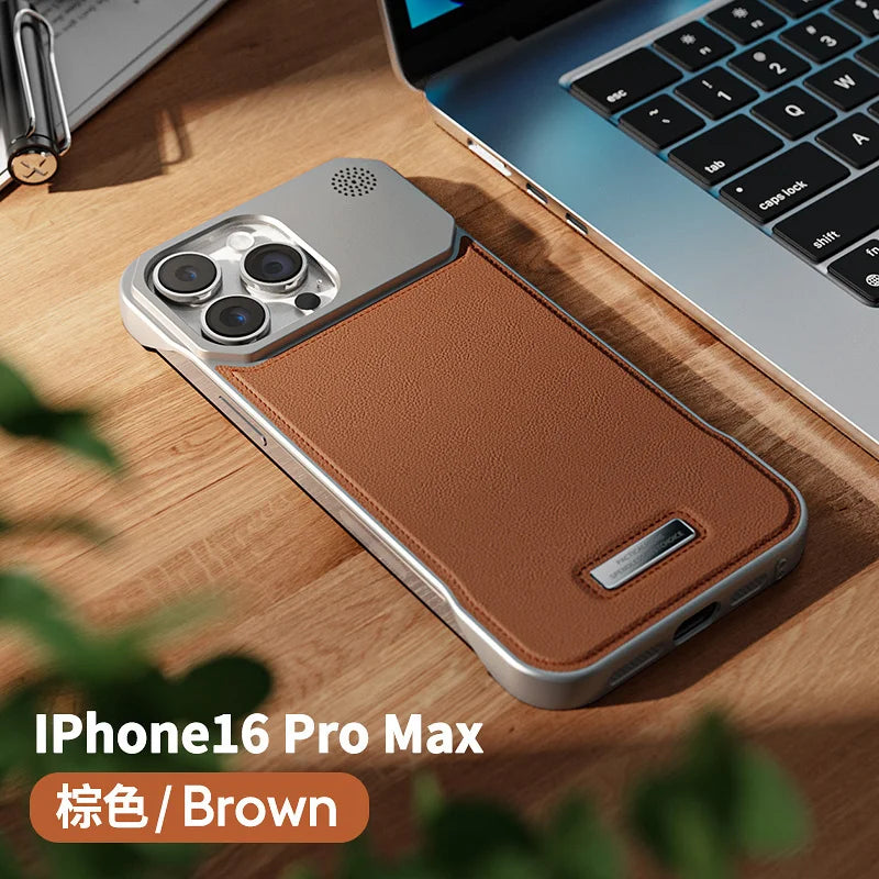 Luxuriöse magnetische Lederhülle für iPhone 17 Pro Max