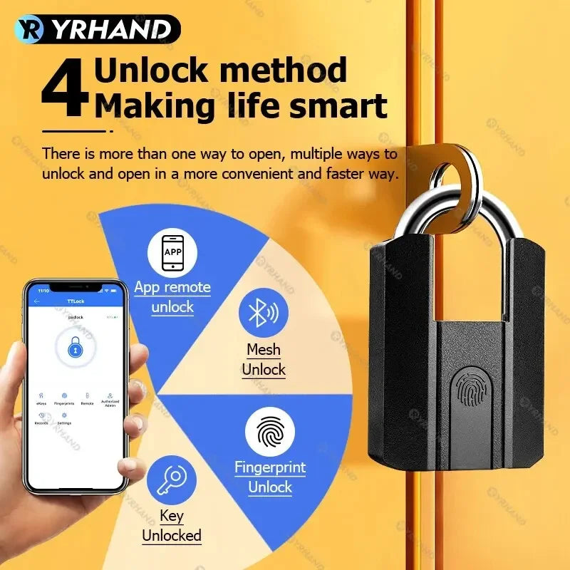 IP67 Smart Fingerabdruck Vorhängeschloss mit App
