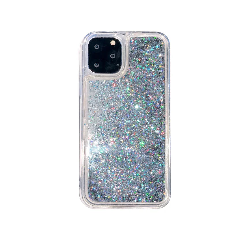 Silberne Sternen-Treibsand Hülle für iPhone 17 Pro Max
