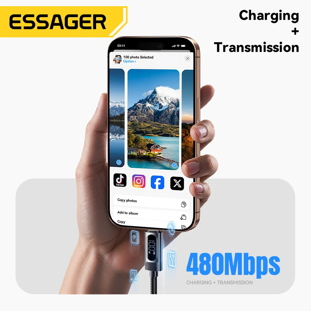 Essager USB-C Kabel 2 m mit Display