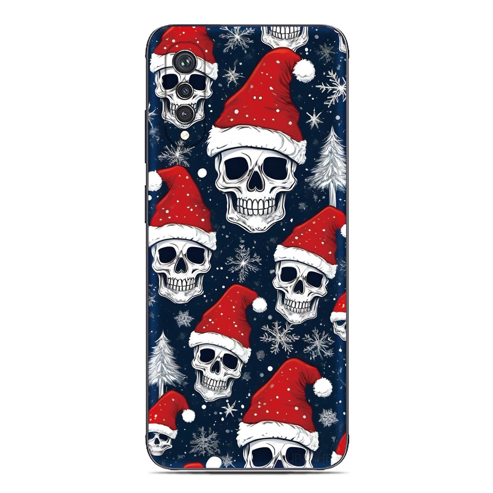Weihnachts Skulls TPU Hülle für Google Pixel 10 10 Pro und 10 Pro XL weich flexibel stoßfest kratzfest mit Cartoon Blumen Anime Design