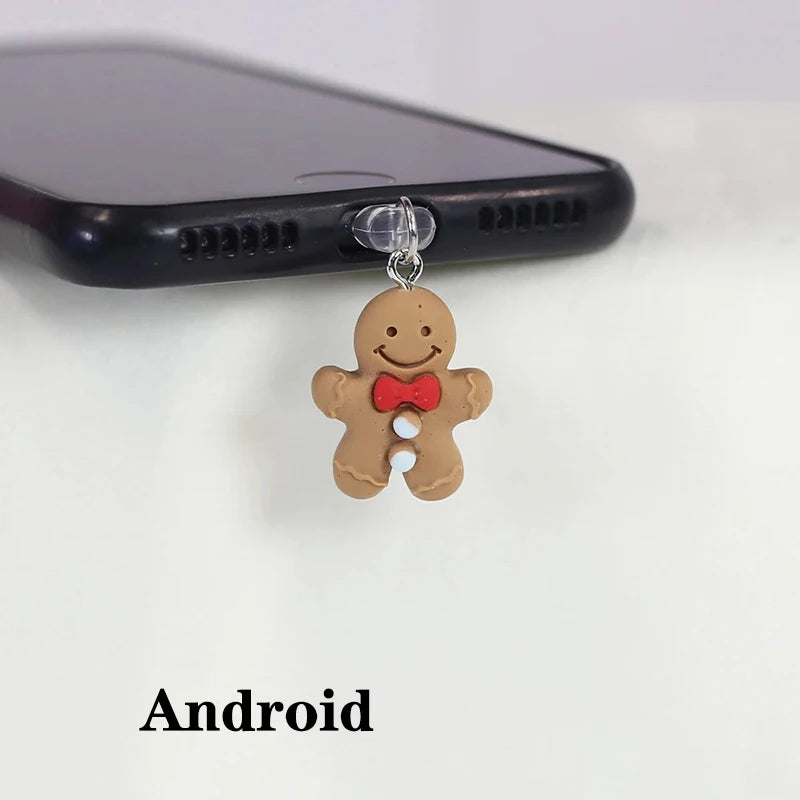 Christmas Cookie Man Dust Plug for iPhone Samsung
