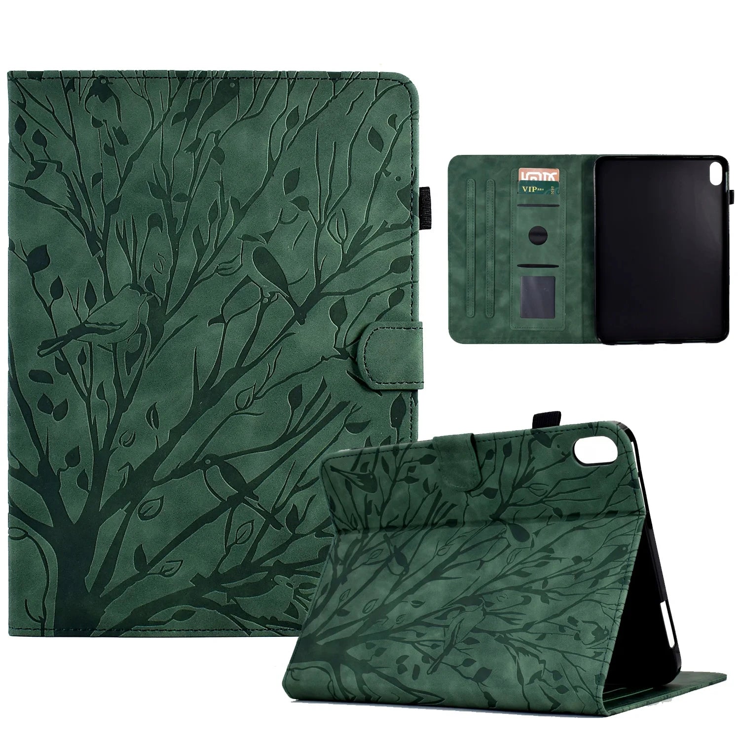 Geprägte Baum Leder Brieftasche Hülle