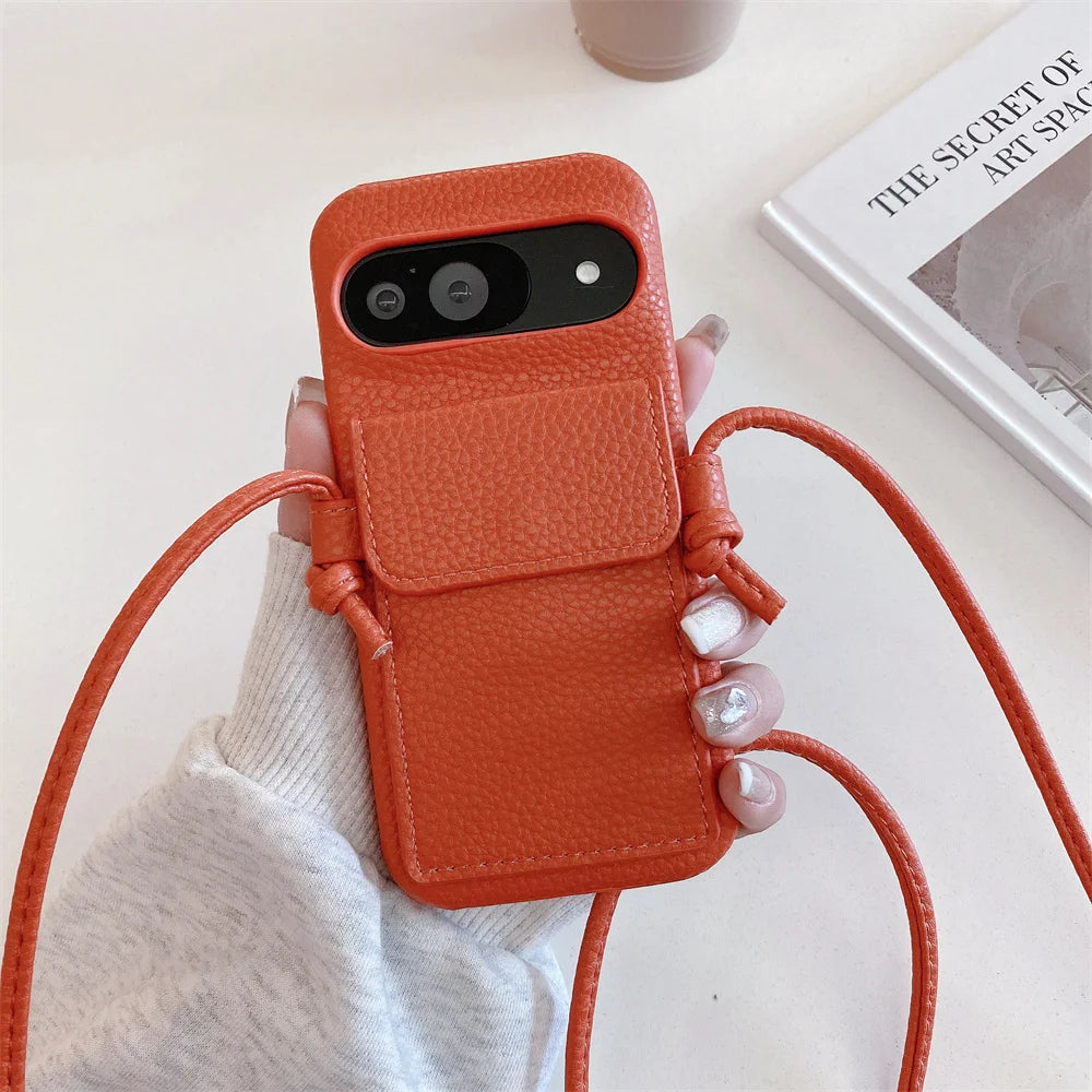 Luxus Leder Wallet Hülle für Google Pixel 9 Pro