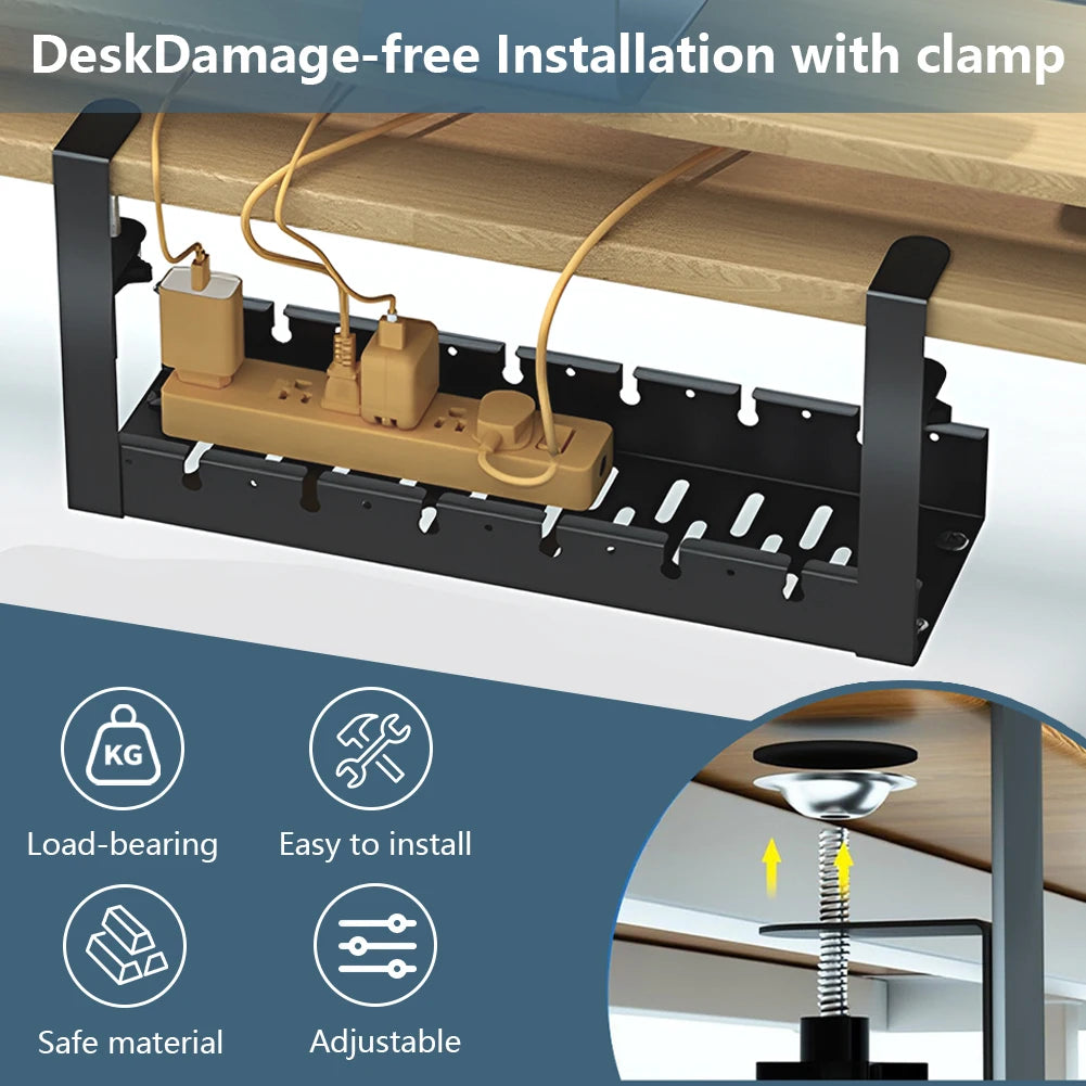 Untertisch Kabelwanne Stahl Metall Organizer
