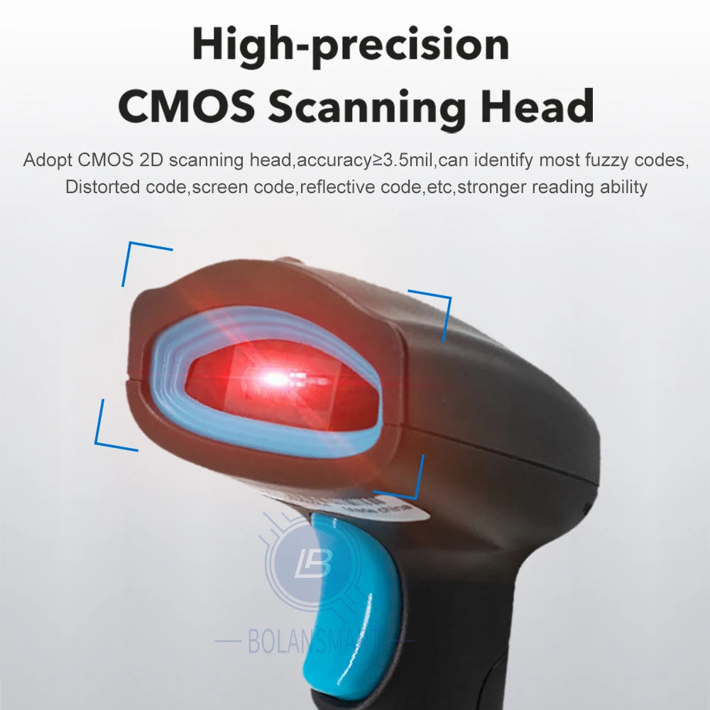2D Bluetooth Kabel Scanner Tragbarer QR PDF417 Reader