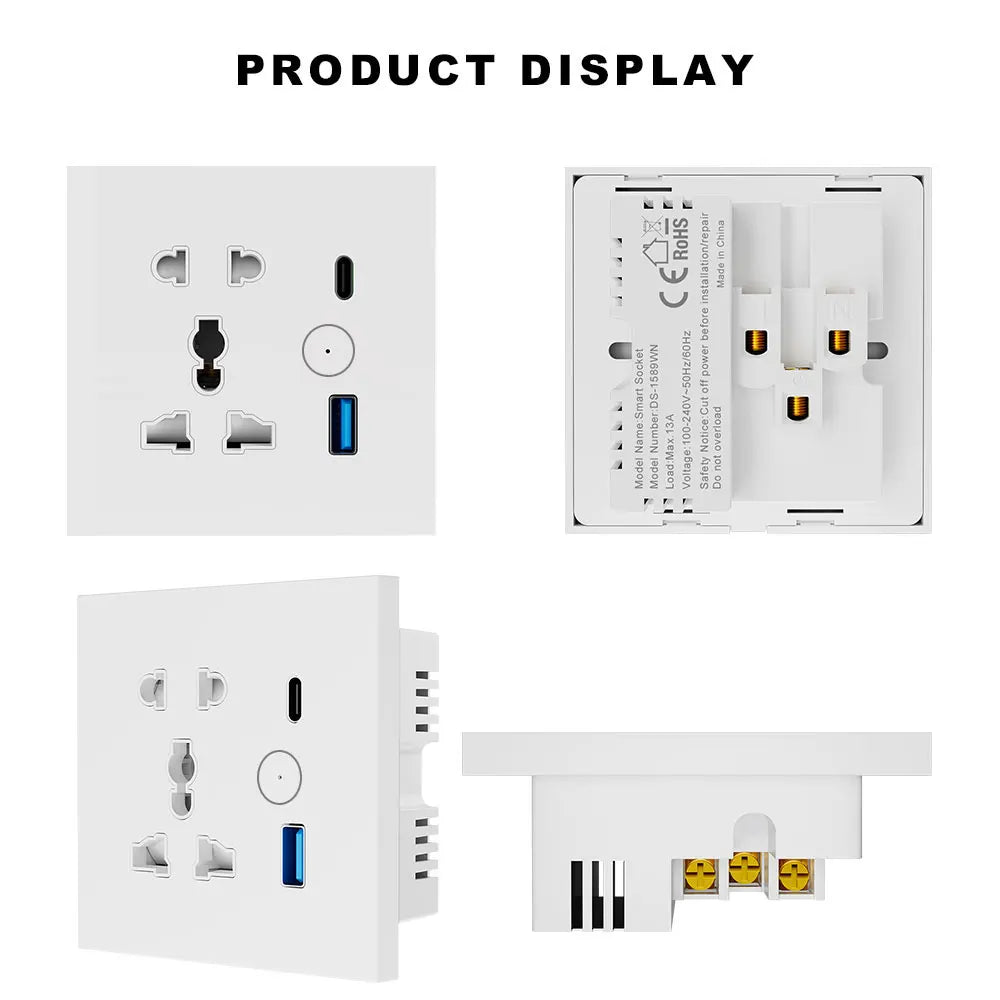 WLAN Smart Steckdose mit USB Typ-C Schnellladung