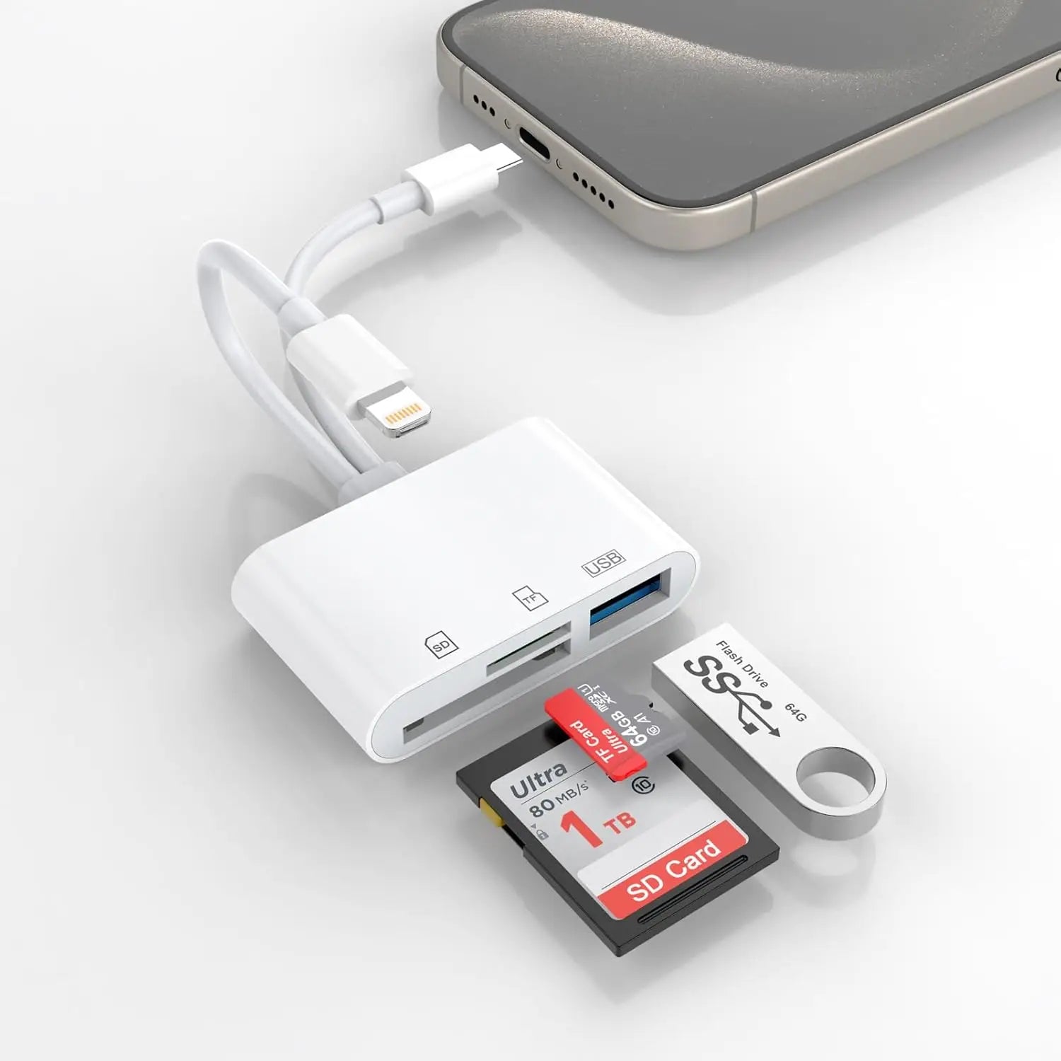 3-in-1 USB OTG Kartenleser Adapter für iPhone iPad