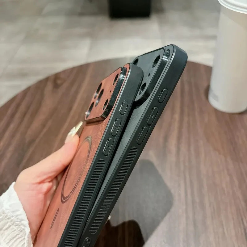 Magnetische matte Lederhülle iPhone 17 Pro Max