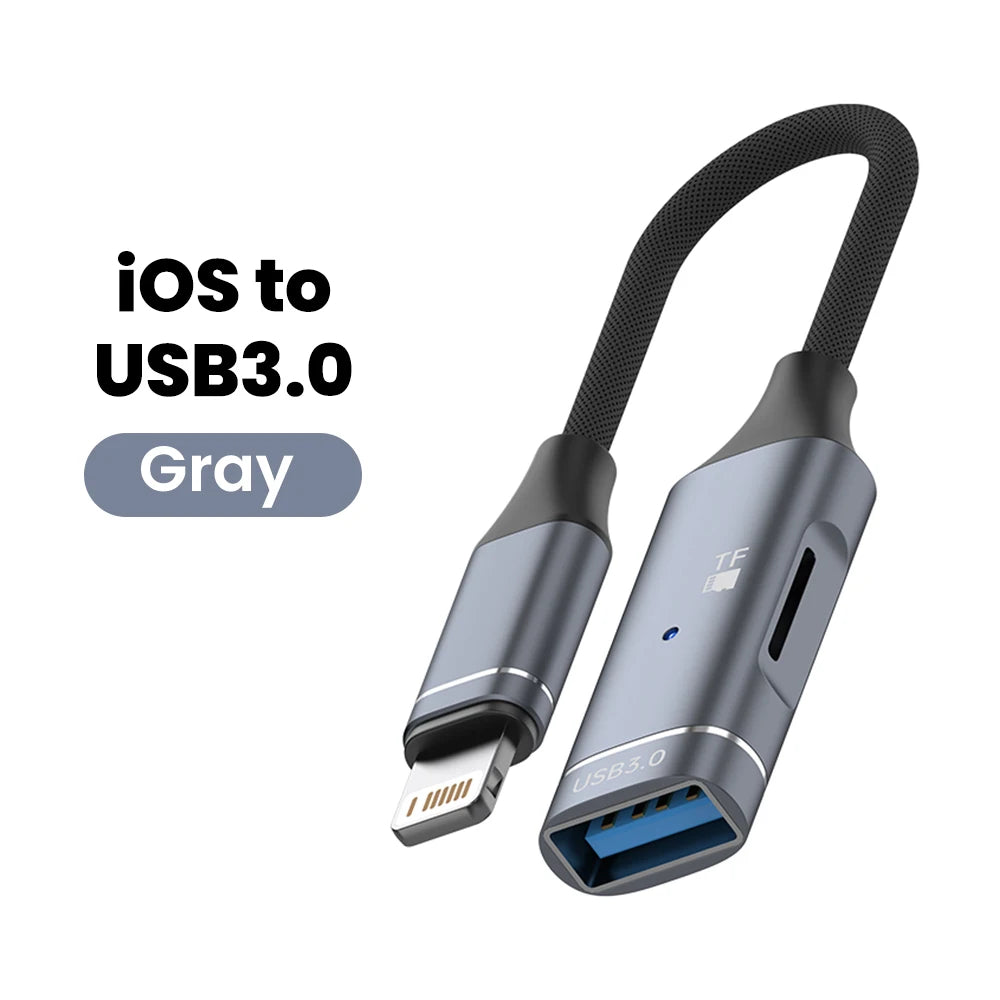 2-in-1 OTG Adapter USB-C & Lightning Kartenleser